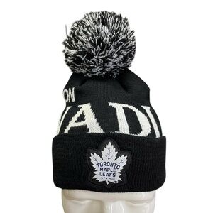 Toronto Maple Leafs Black & White Pom Beanie Toque Molson Canadian
